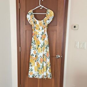 Yellow and Green Floral Dress